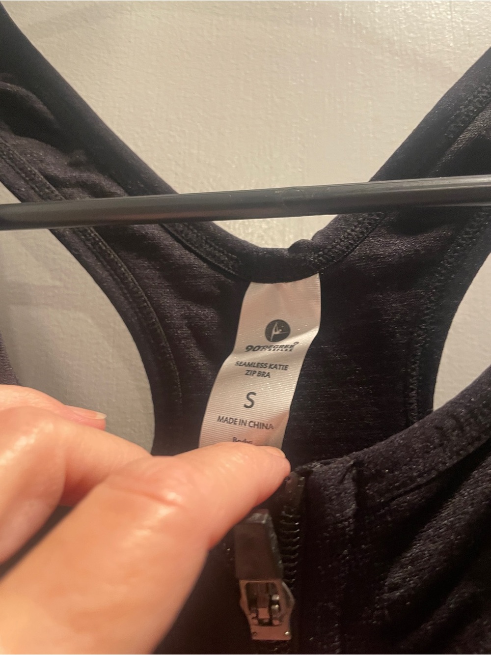90 Degree 3-pack Front-Zip Support Tank Sports Bra white, gray, black size S - Picture 7 of 10